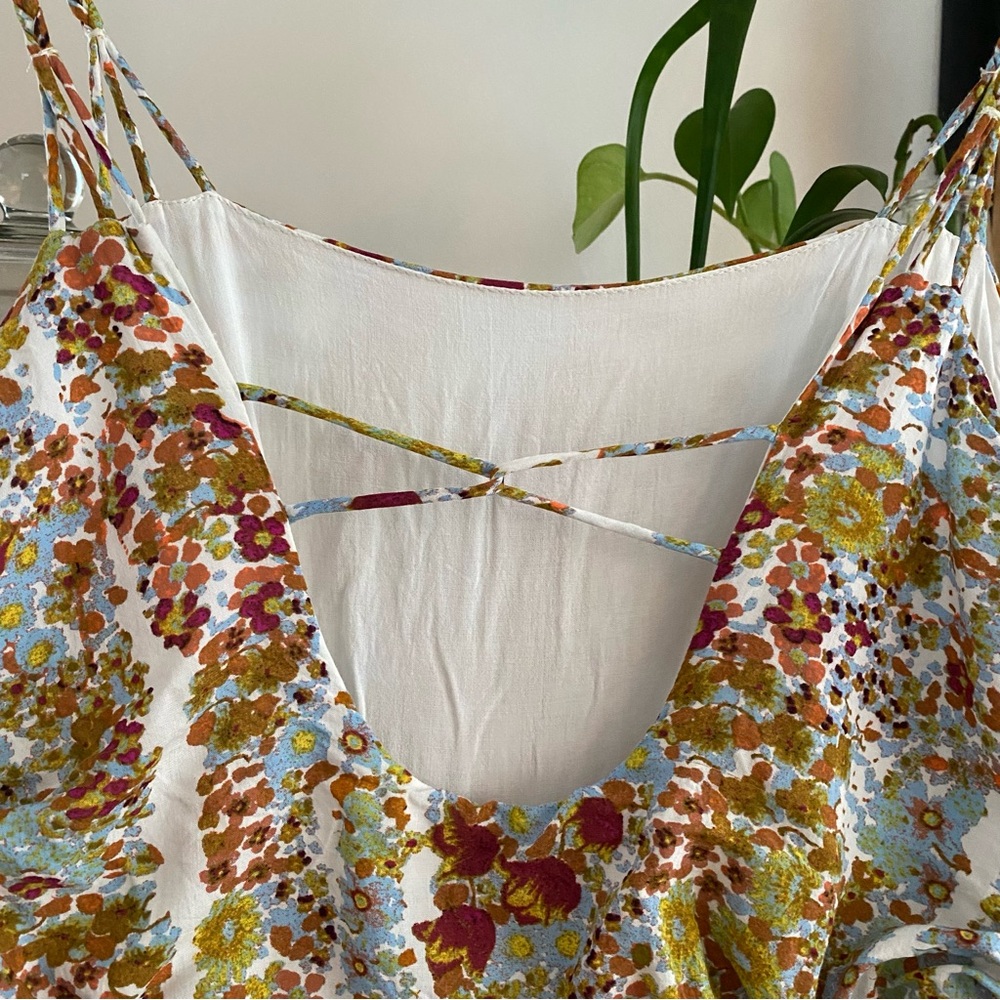 Free People Valerie Multicolor Floral Boho Maxi Dress Small - Picture 9 of 16
